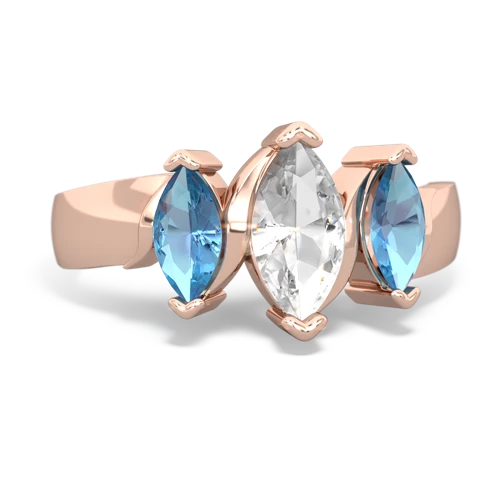 white topaz-blue topaz keepsake ring