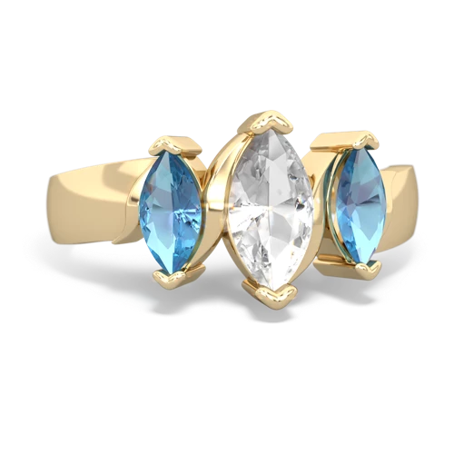 white topaz-blue topaz keepsake ring