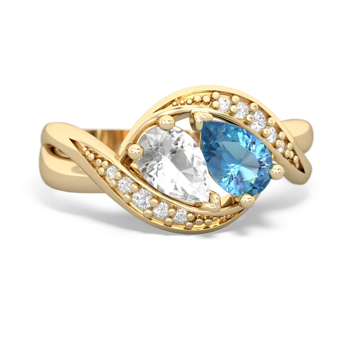 white topaz-blue topaz keepsake curls ring