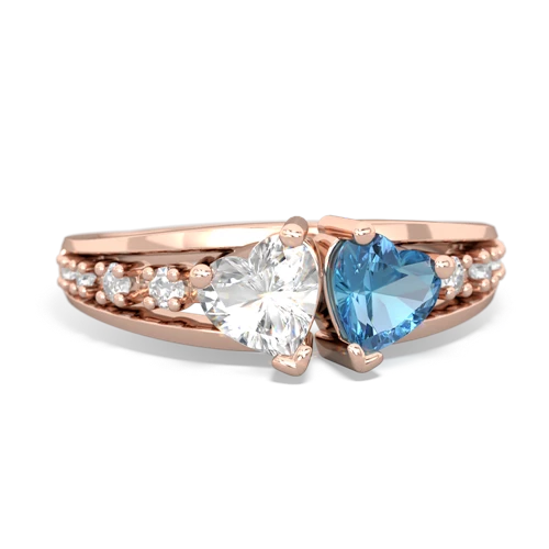 white topaz-blue topaz modern ring