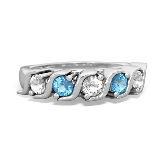 white topaz-blue topaz timeless ring