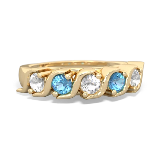 white topaz-blue topaz timeless ring