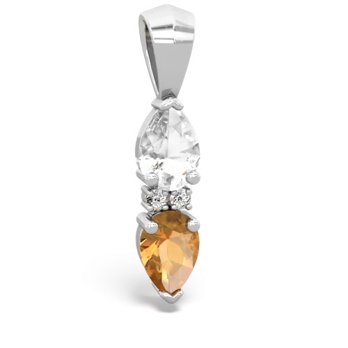 white topaz-citrine bowtie pendant