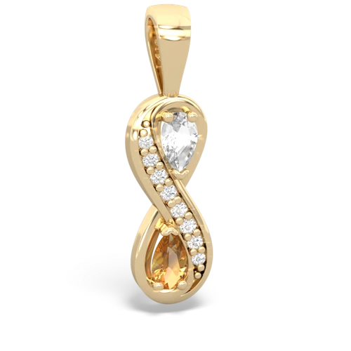 white topaz-citrine keepsake infinity pendant