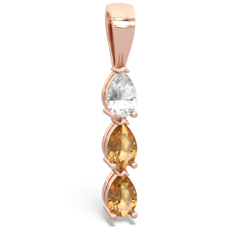 white topaz-citrine three stone pendant