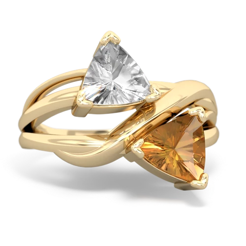 white topaz-citrine filligree ring