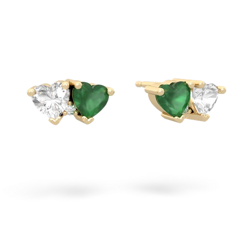 white topaz-emerald  earrings