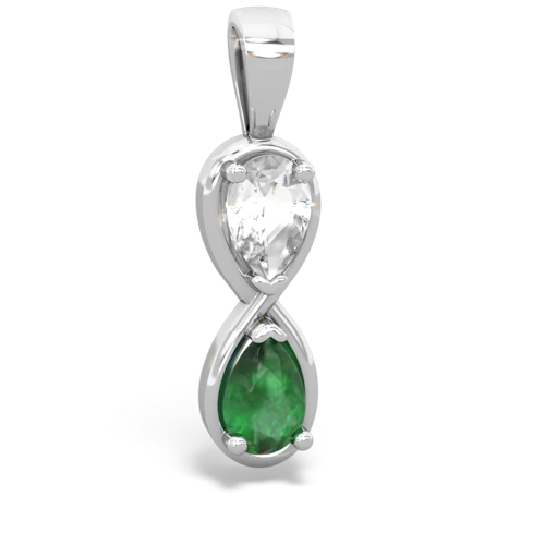 white topaz-emerald infinity pendant