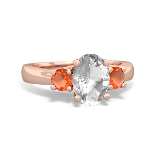 white topaz-fire opal timeless ring