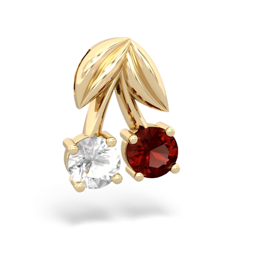 white topaz-garnet cherries pendant