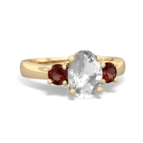 white topaz-garnet timeless ring