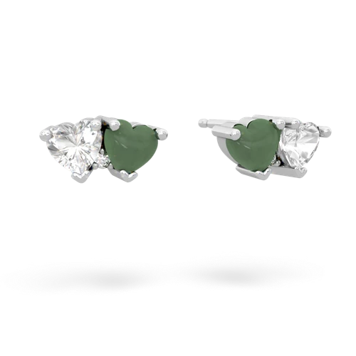 white topaz-jade  earrings