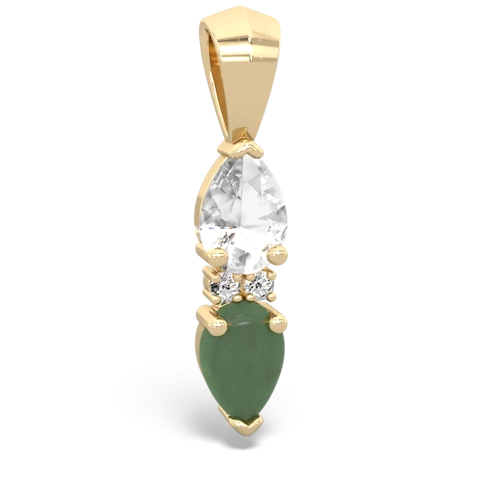 white topaz-jade bowtie pendant