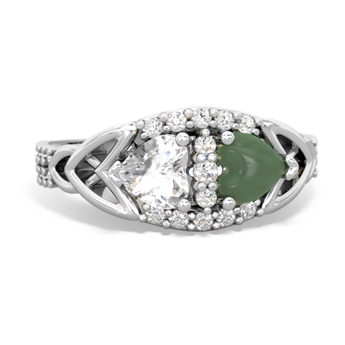 white topaz-jade keepsake engagement ring