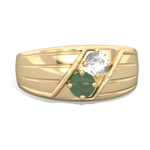 white topaz-jade mens ring