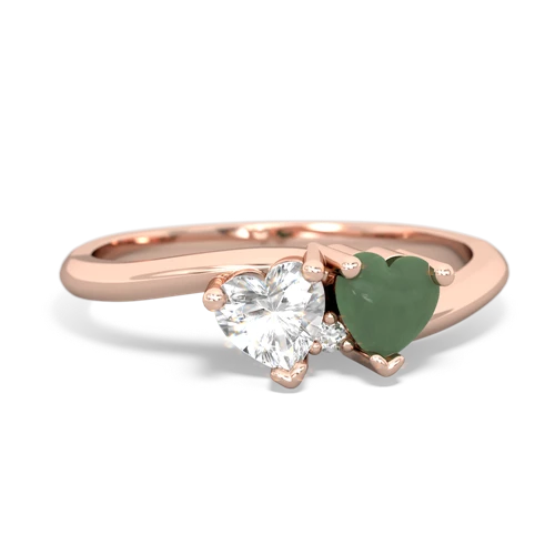 white topaz-jade sweethearts promise ring