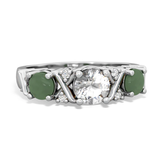 white topaz-jade timeless ring