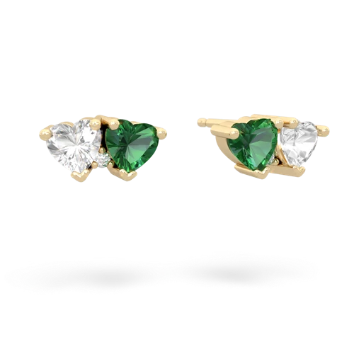 white topaz-lab emerald  earrings