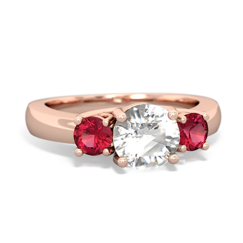 white topaz-lab ruby timeless ring