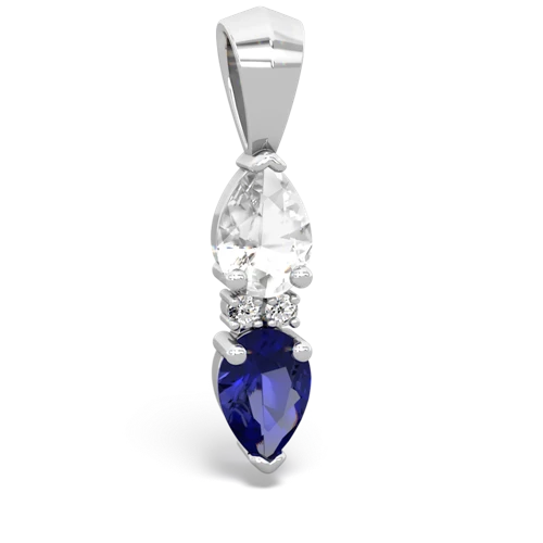 white topaz-lab sapphire bowtie pendant