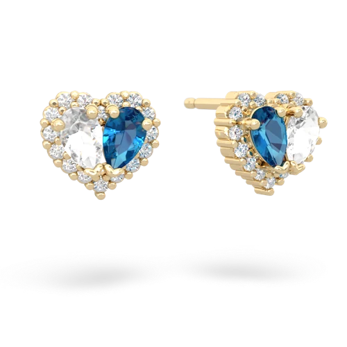 white topaz-london topaz halo-heart earrings