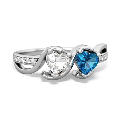 white topaz-london topaz double heart ring