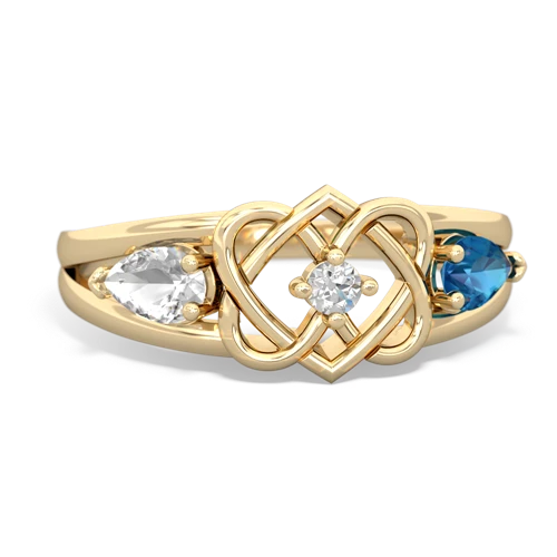 white topaz-london topaz double heart ring