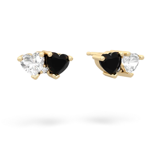 white topaz-onyx  earrings