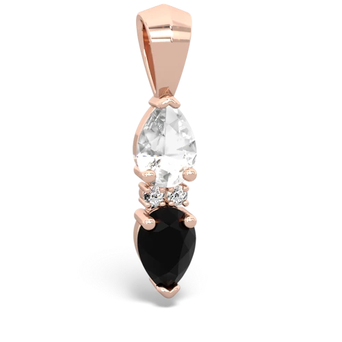 white topaz-onyx bowtie pendant