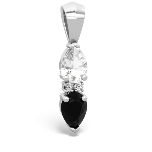 white topaz-onyx bowtie pendant