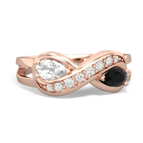 white topaz-onyx diamond infinity ring