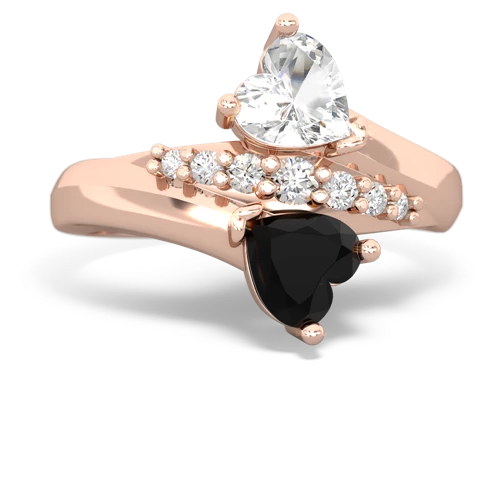 white topaz-onyx modern ring