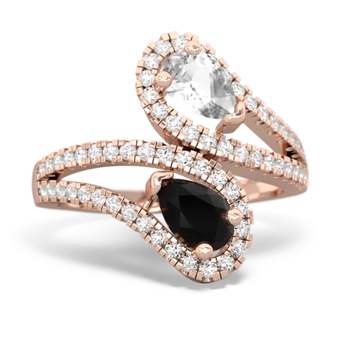 white topaz-onyx pave swirls ring