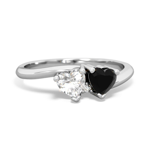 white topaz-onyx sweethearts promise ring