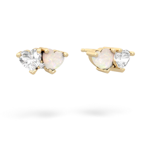 white topaz-opal  earrings
