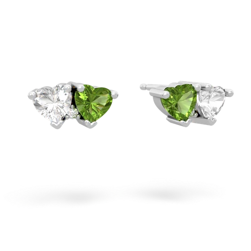 white topaz-peridot  earrings