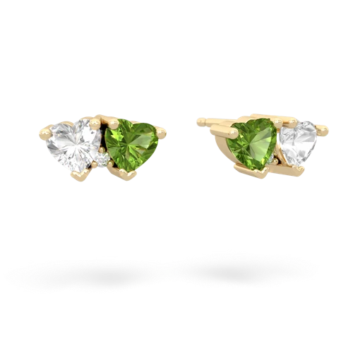 white topaz-peridot  earrings