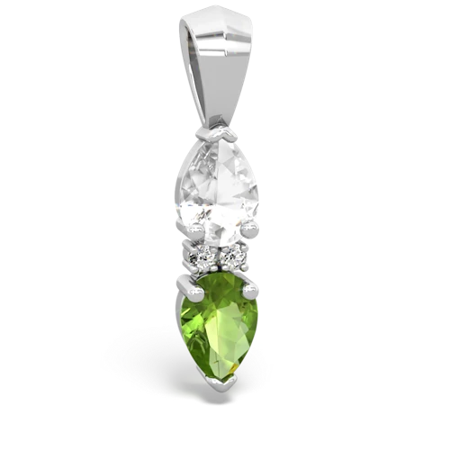 white topaz-peridot bowtie pendant