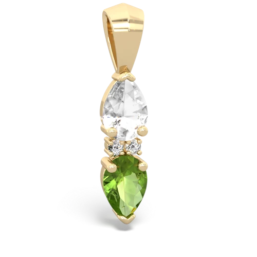 white topaz-peridot bowtie pendant