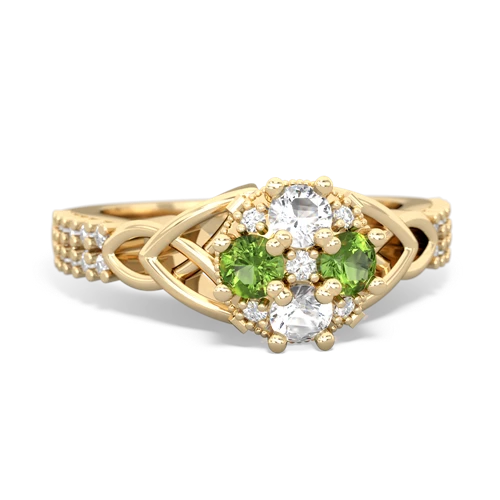 white topaz-peridot engagement ring