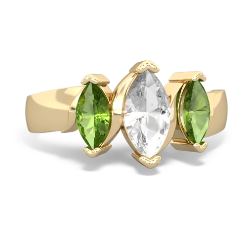 white topaz-peridot keepsake ring