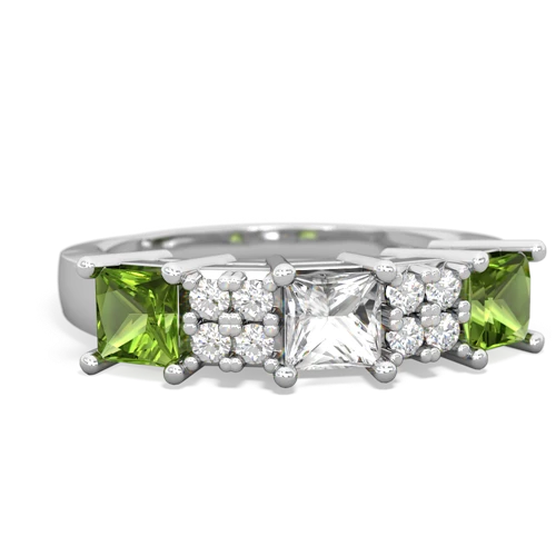 white topaz-peridot timeless ring