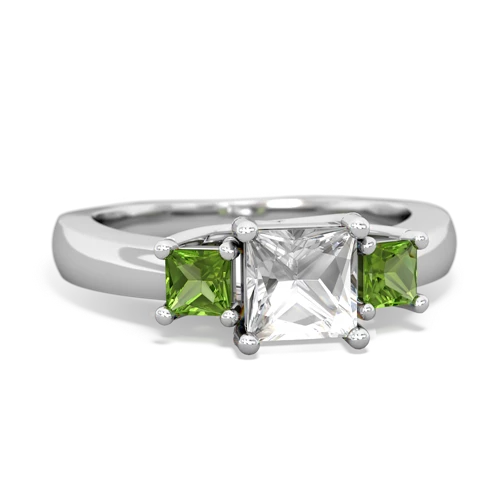 white topaz-peridot timeless ring