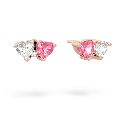 white topaz-pink sapphire  earrings