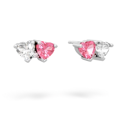 white topaz-pink sapphire  earrings