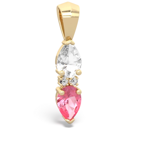 white topaz-pink sapphire bowtie pendant
