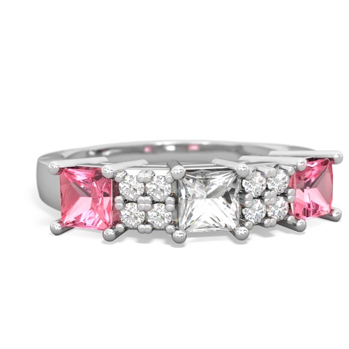 white topaz-pink sapphire timeless ring