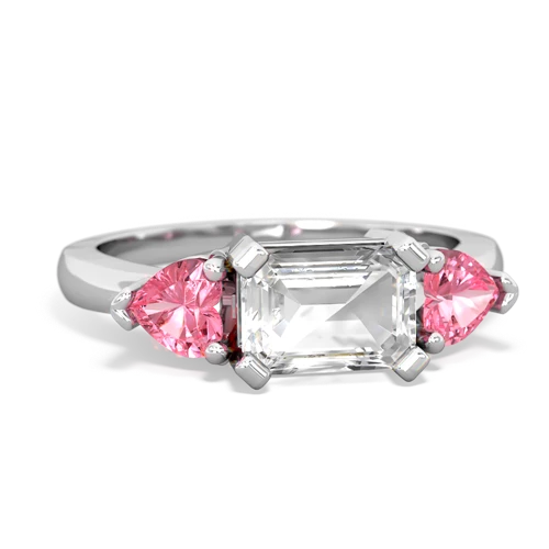 white topaz-pink sapphire timeless ring