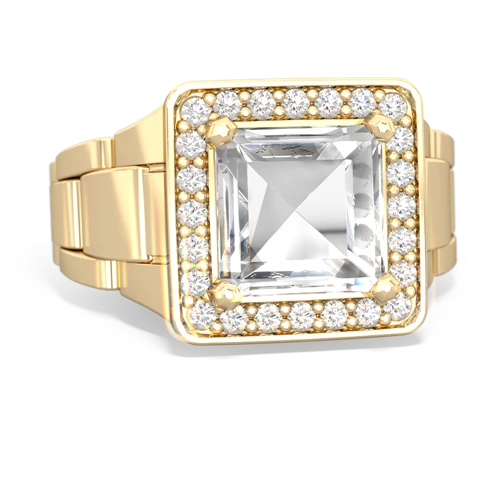 white topaz watch ring ring