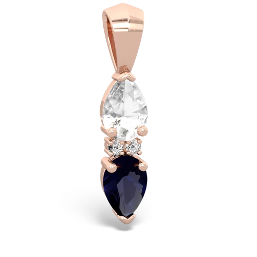 white topaz-sapphire bowtie pendant